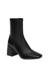 Silent D Carina Heeled Ankle Boot in Black Stretch Nappa
