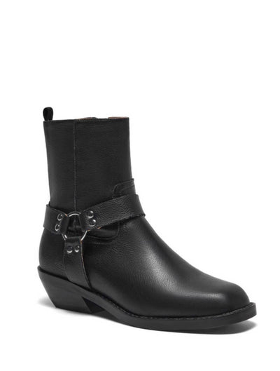 Silent D Claire Moto Boot in Black Leather