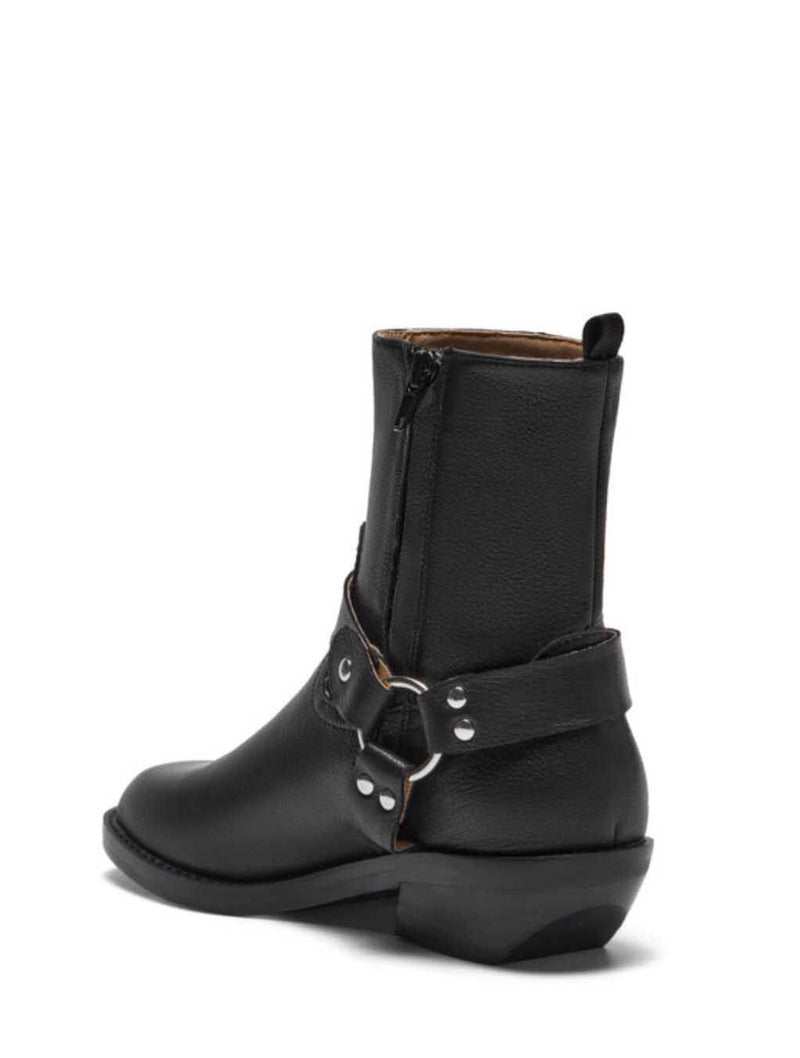 Silent D Claire Moto Boot in Black Leather