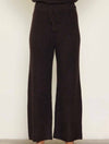 Ribbed Knit Wide Leg Pants in Espresso