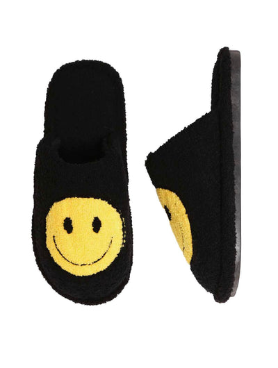 Smiley Slippers in Black