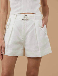 Robyn Belted Shorts in White