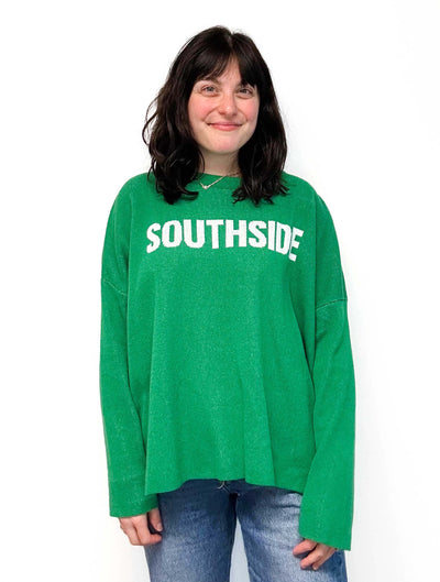 “Southside” Sweater in Green/White
