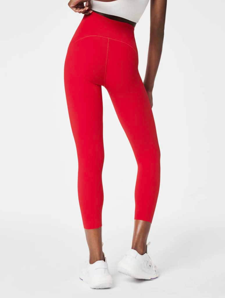 Spanx Booty Boost Active Contour Rib 7/8 Leggings in Spanx Red