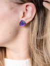 Gemma Stud Earrings in Purple Sparkle