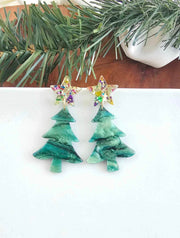 Star Christmas Tree Earrings