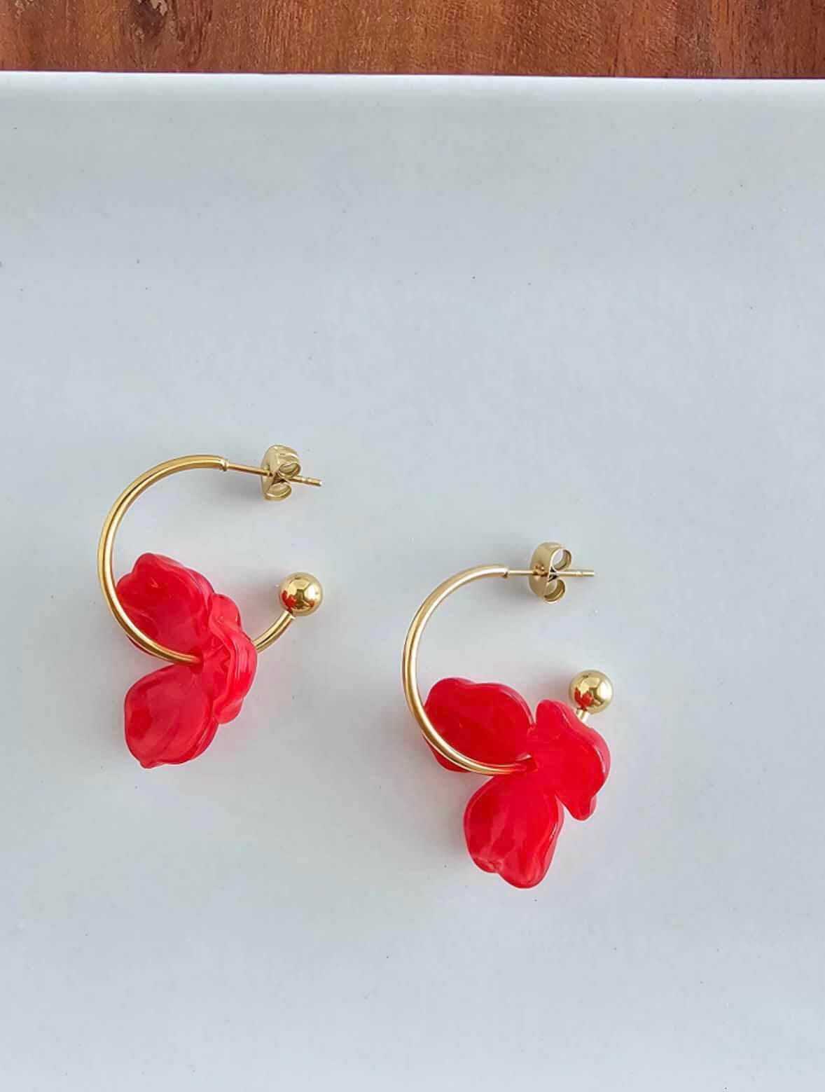 Magnolia Hoop Earrings