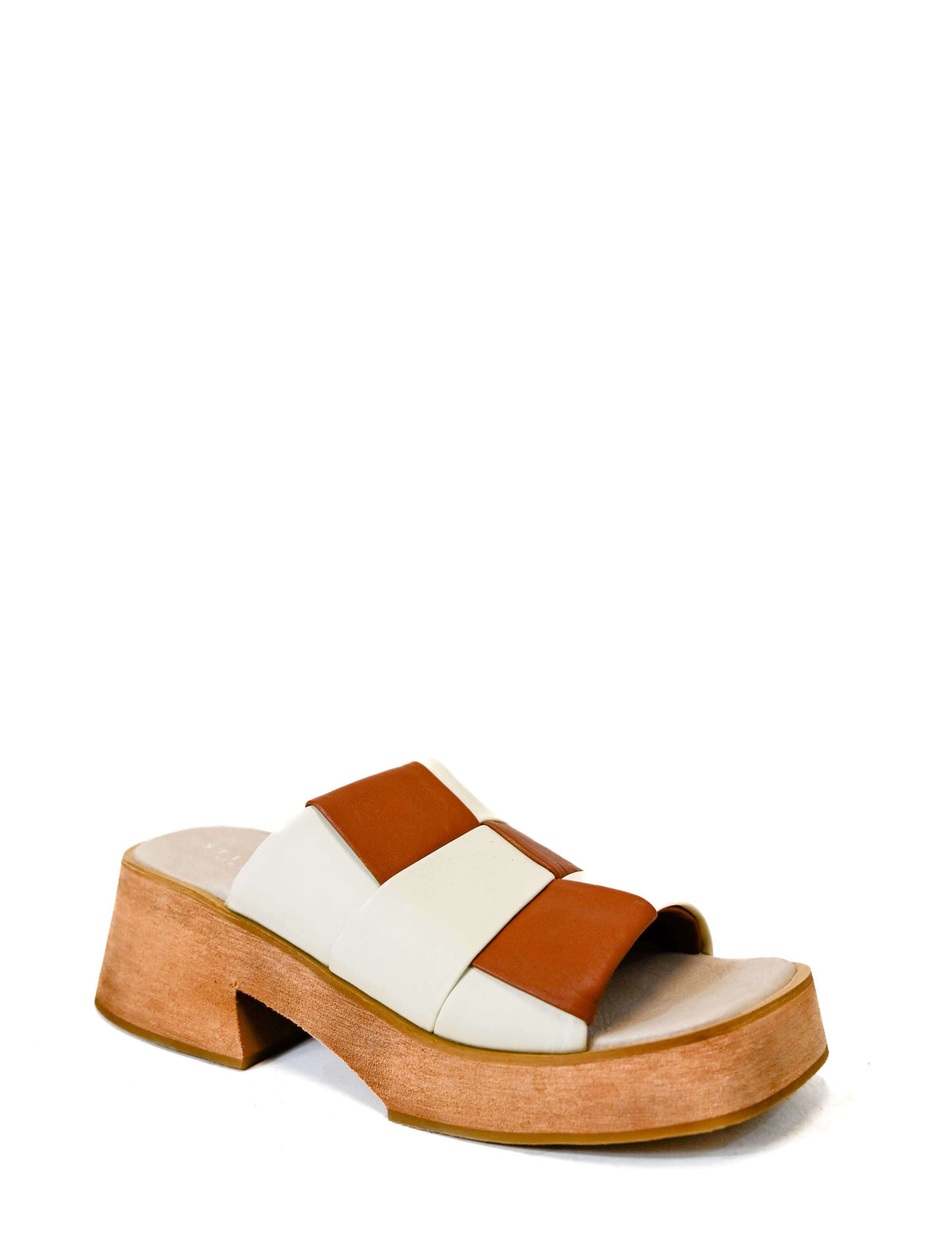 Stivali Lalaland Platform Slide Sandals in Ivory/Tan