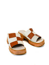 Stivali Lalaland Platform Slide Sandals in Ivory/Tan