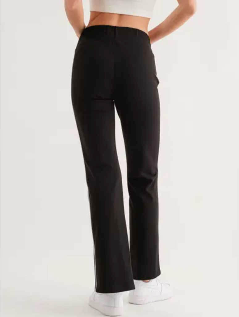 Front Split Active Pants in Black