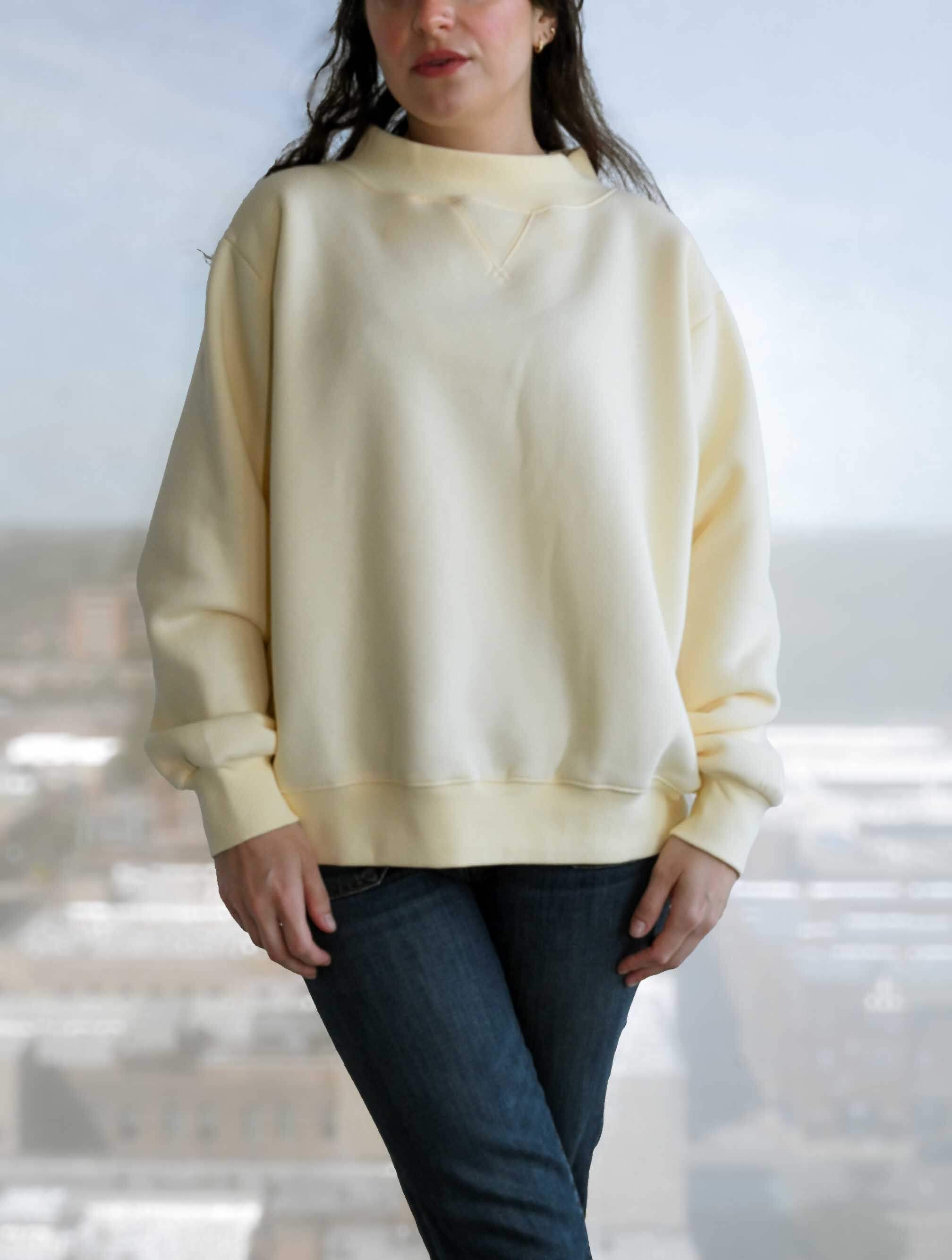 Fleece Wide Neck Sweatshirt