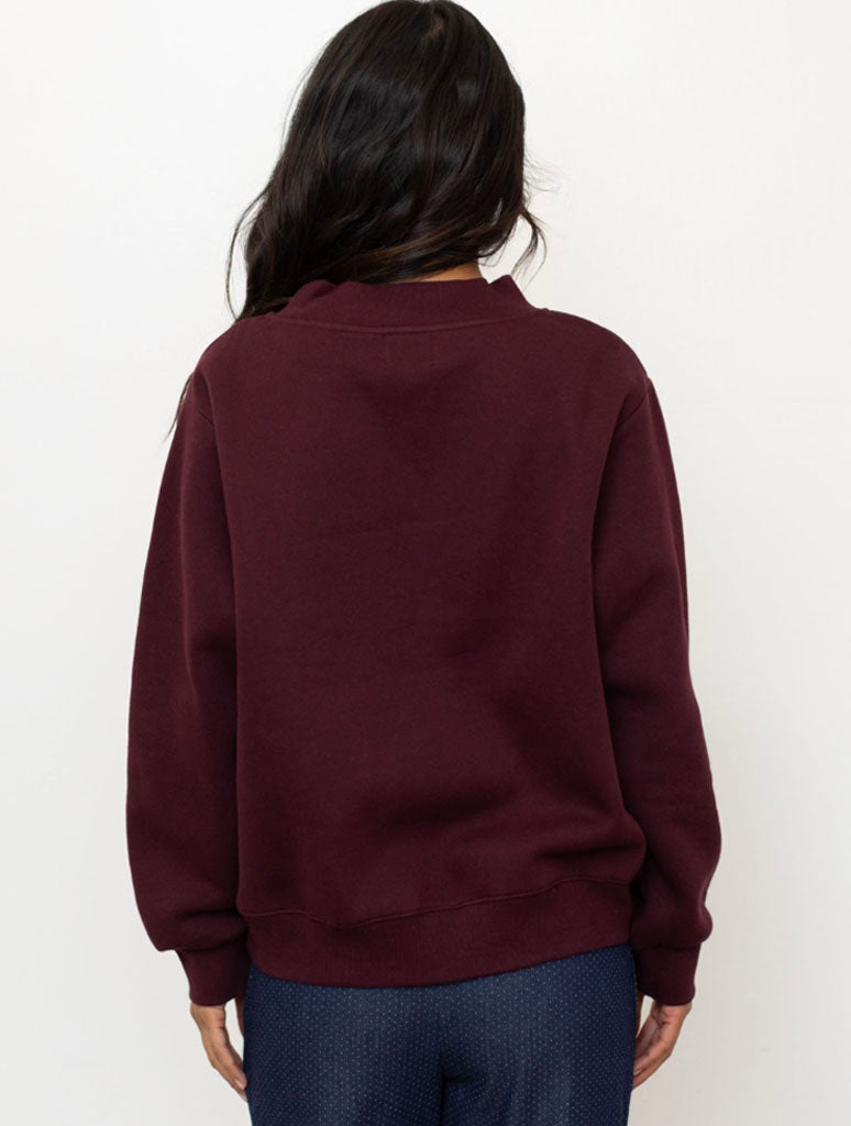 Fleece Wide Neck Sweatshirt