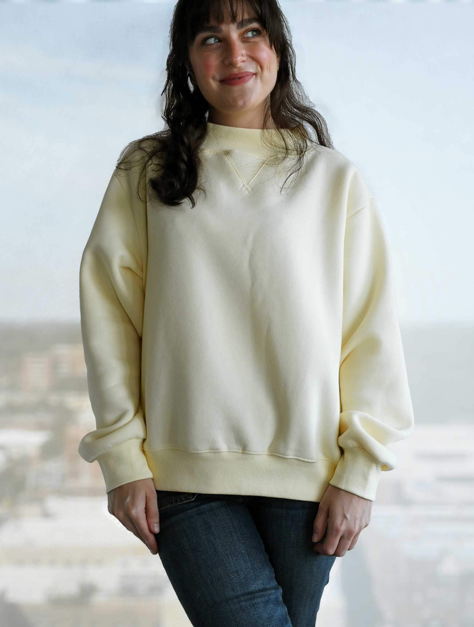 Fleece Wide Neck Sweatshirt