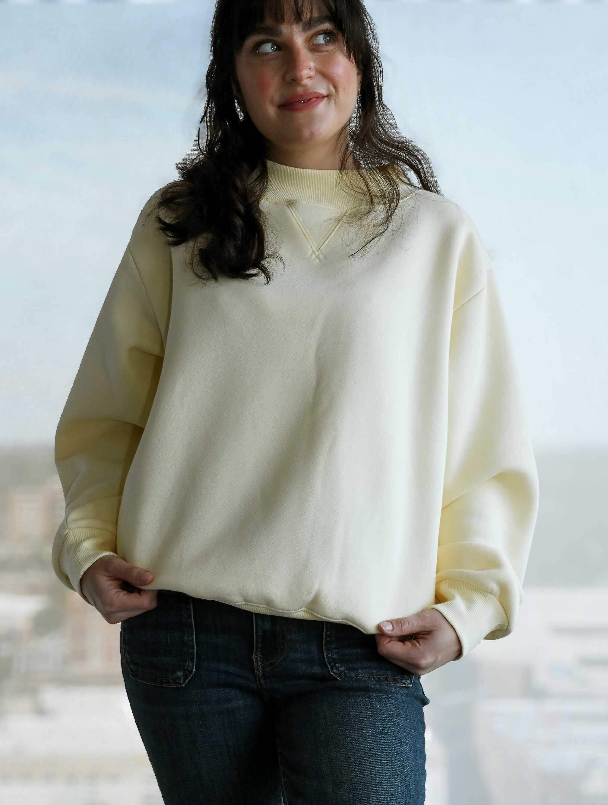 Fleece Wide Neck Sweatshirt