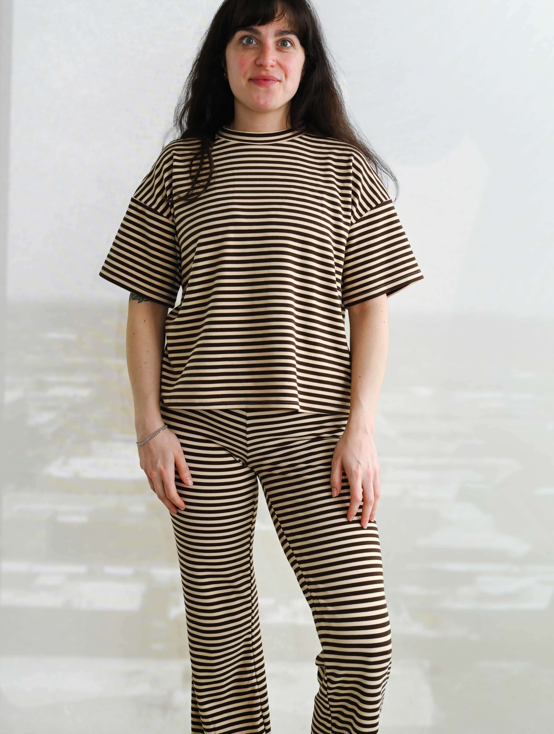 Striped Fleece Tee