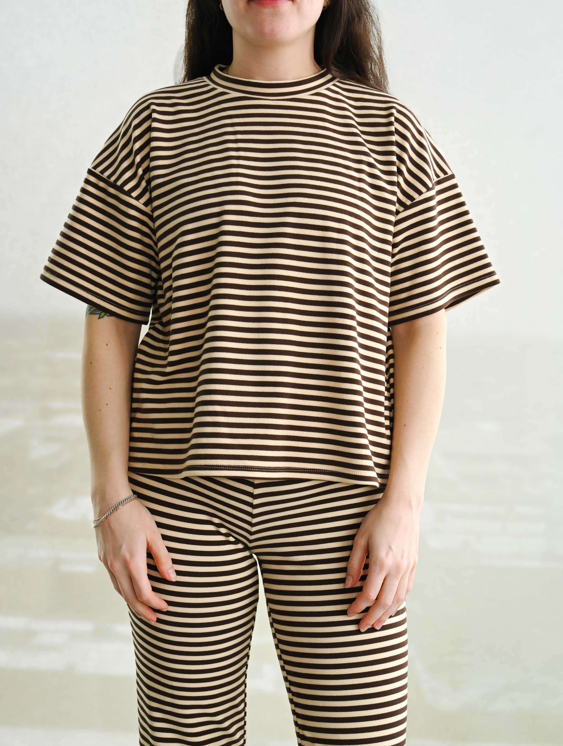Striped Fleece Tee