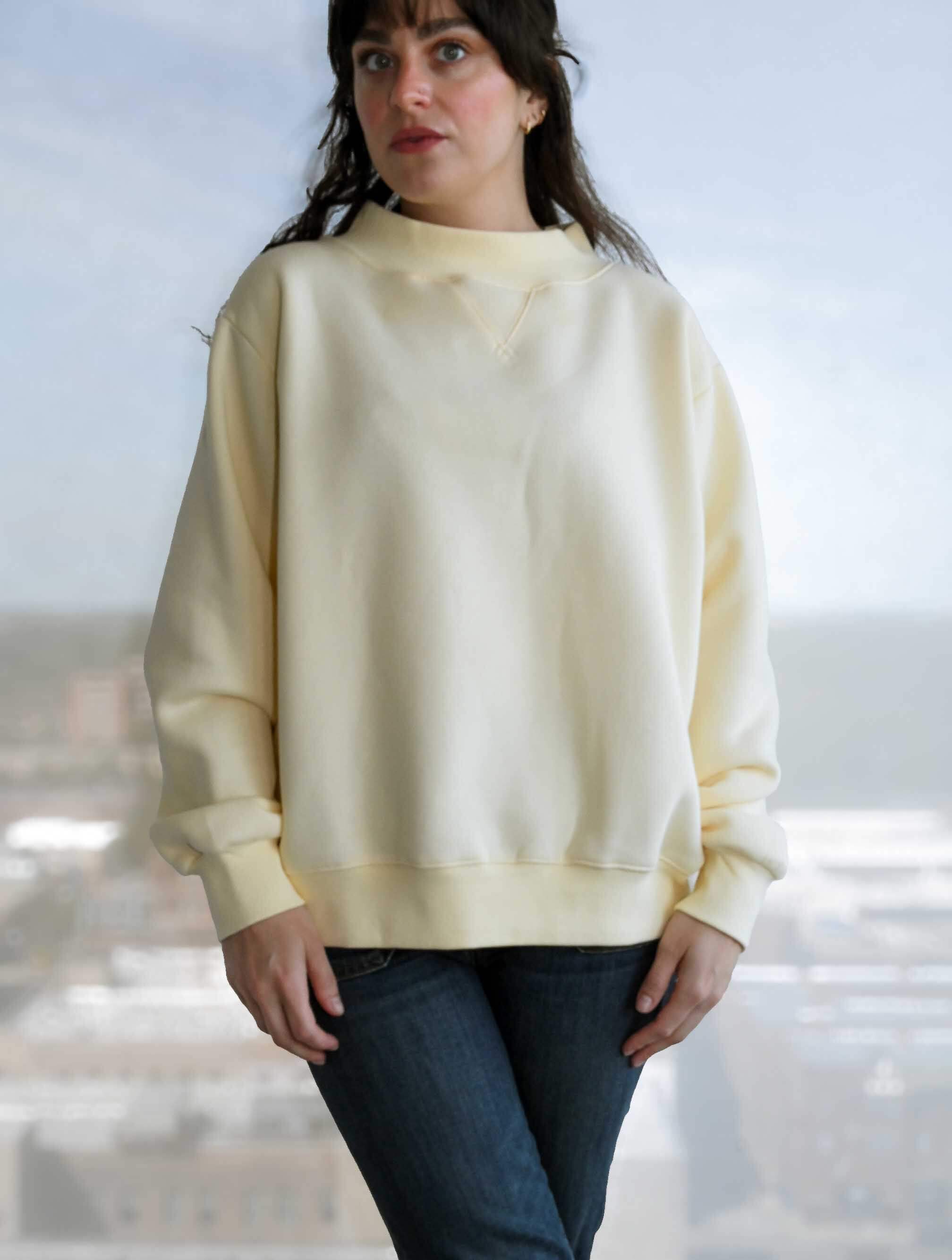 Fleece Wide Neck Sweatshirt