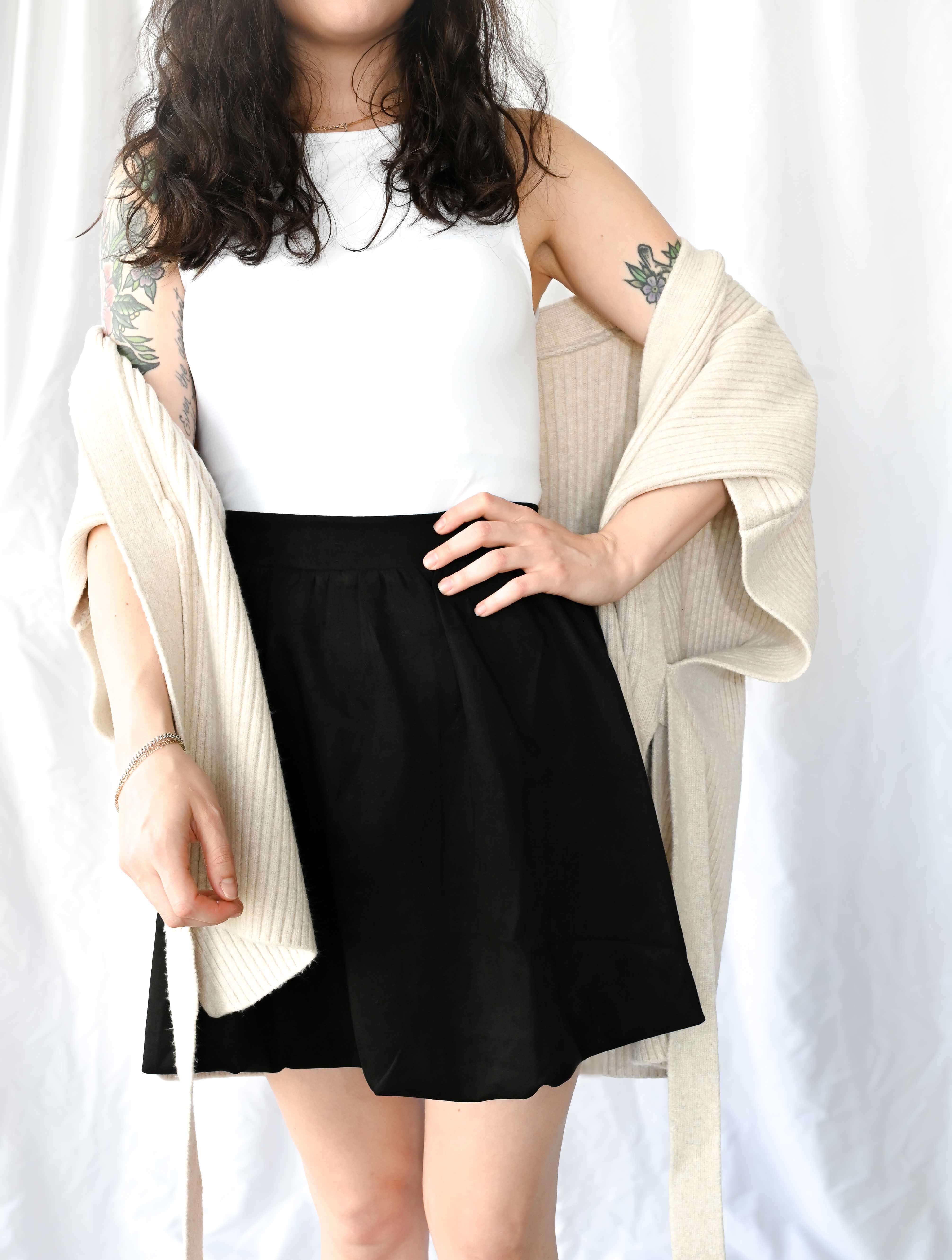 Suede Bubble Skirt