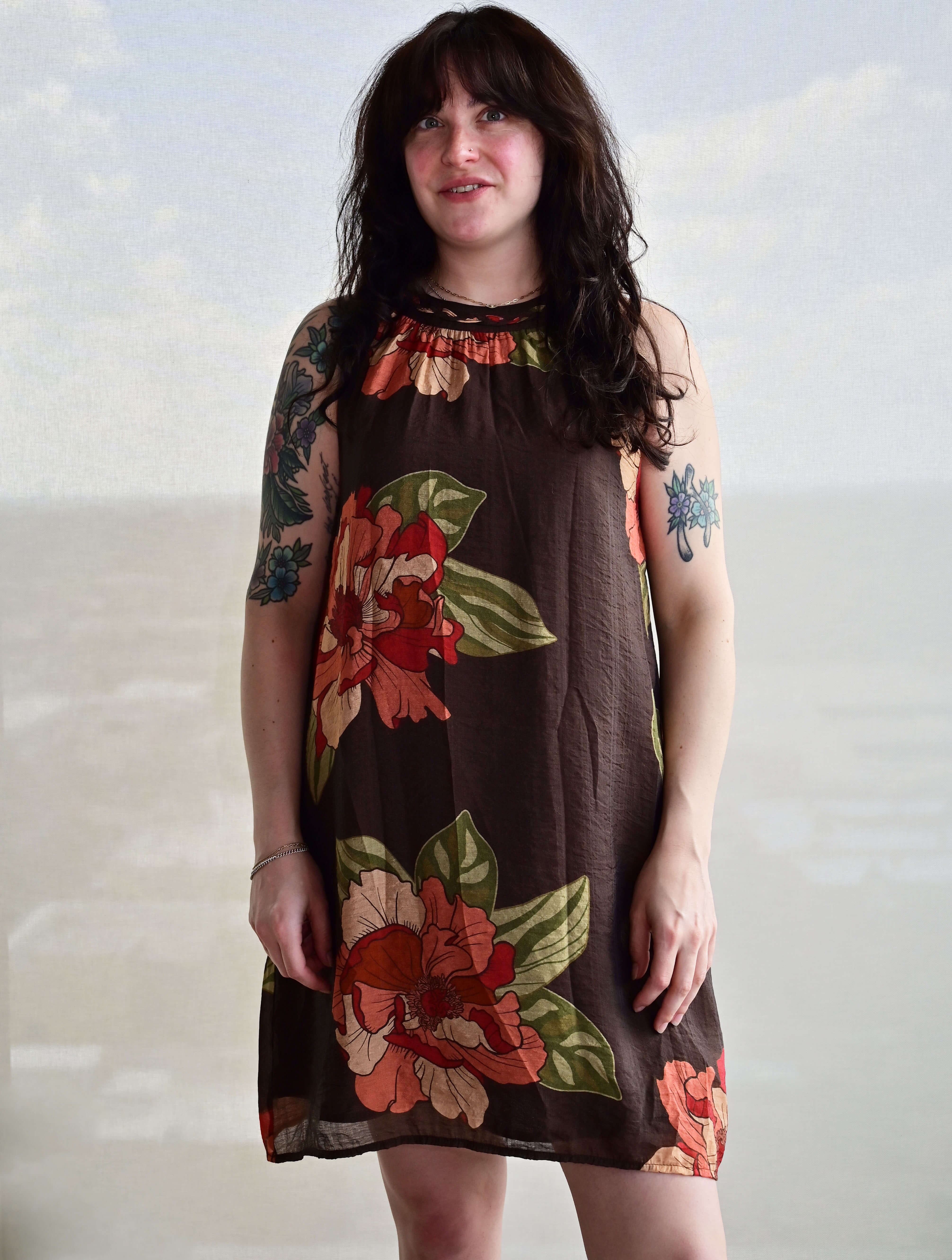 Sleeveless Floral Flowy Dress