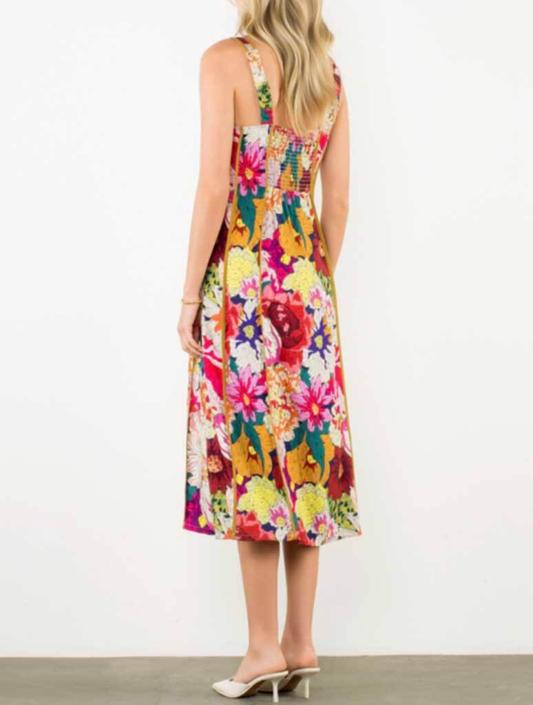 Floral Tiered Midi Dress