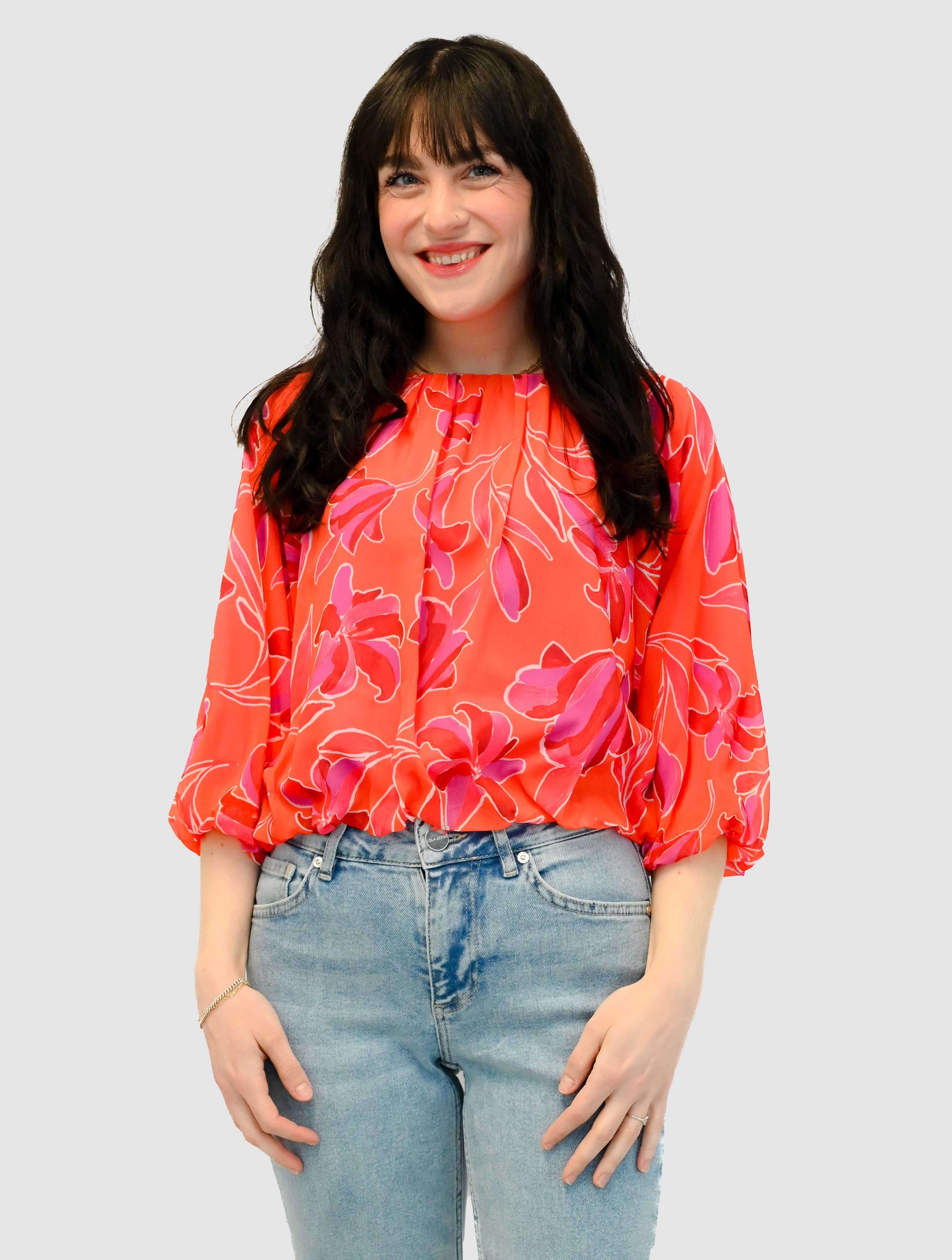 Puff Sleeve Flowy Blouse