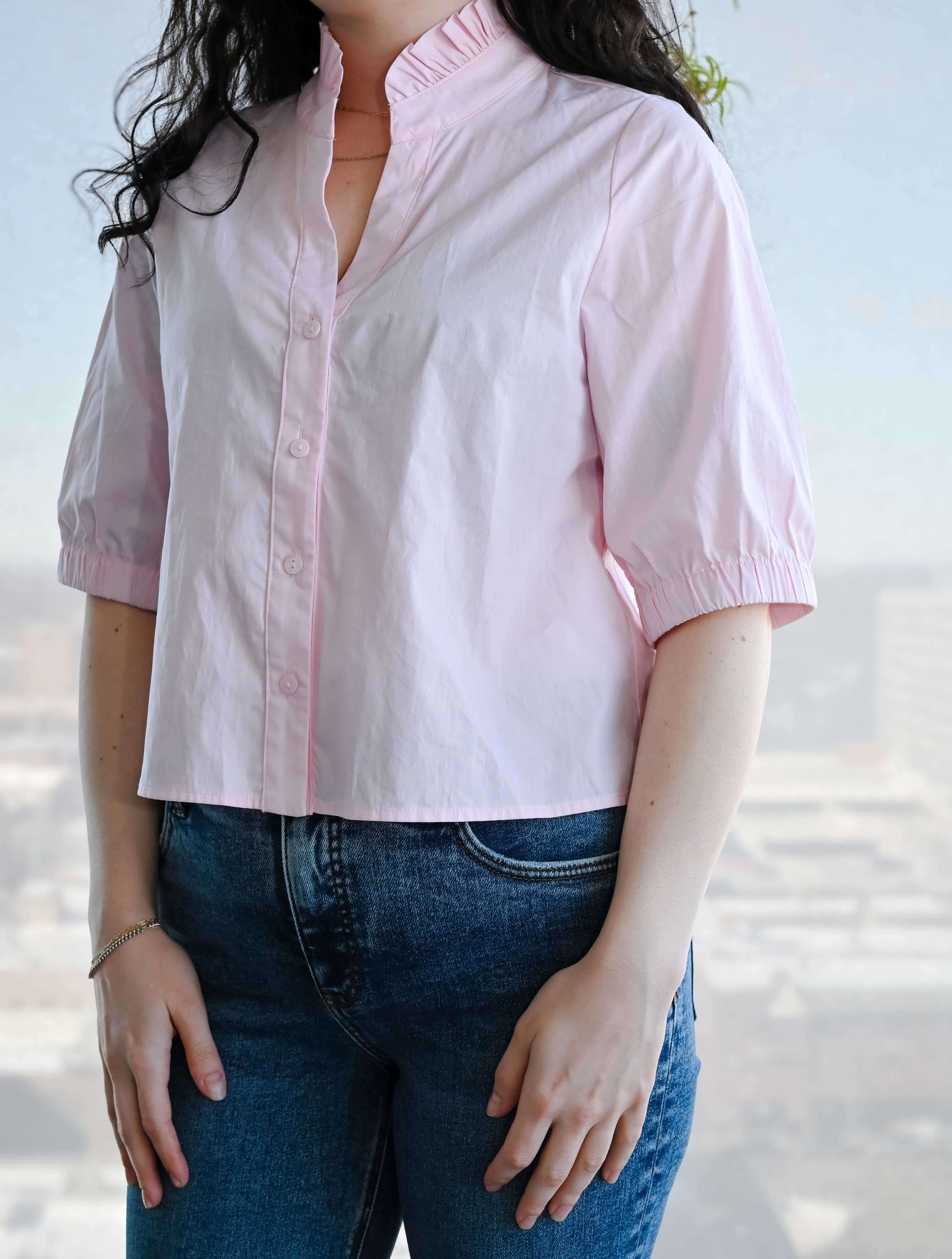 Short Sleeve V-Neck Top