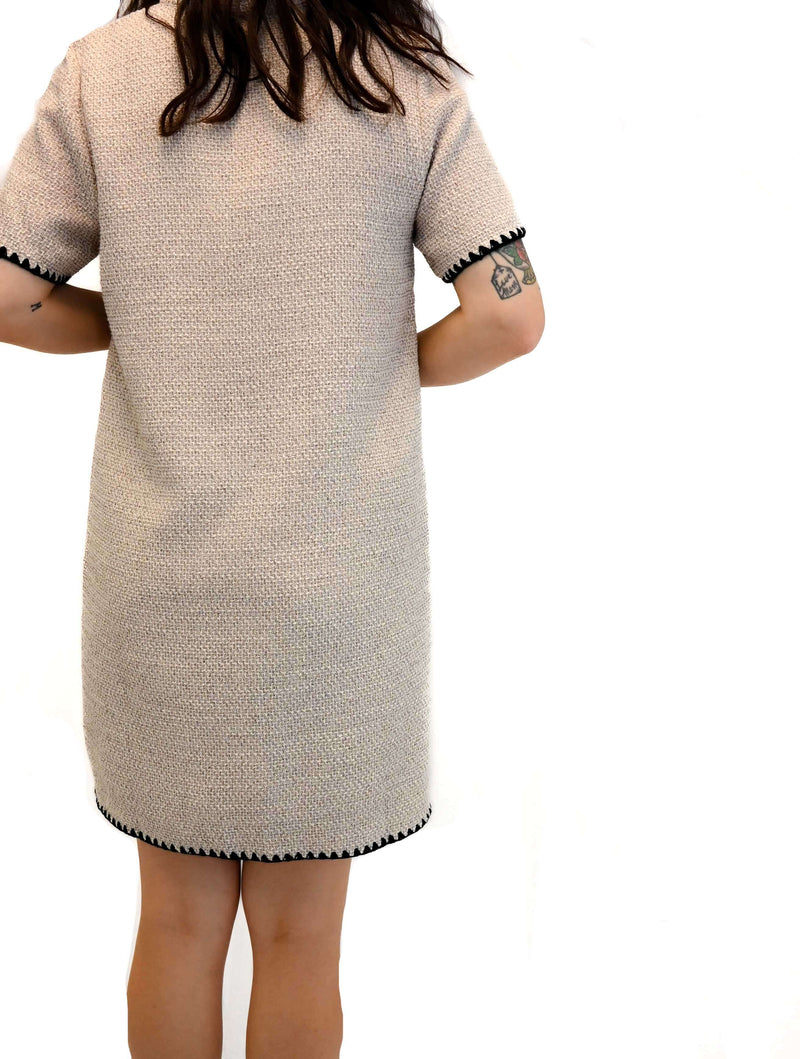 Short Sleeve Tweed Mini Dress