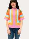 Eyelet Multi Color Knit Top