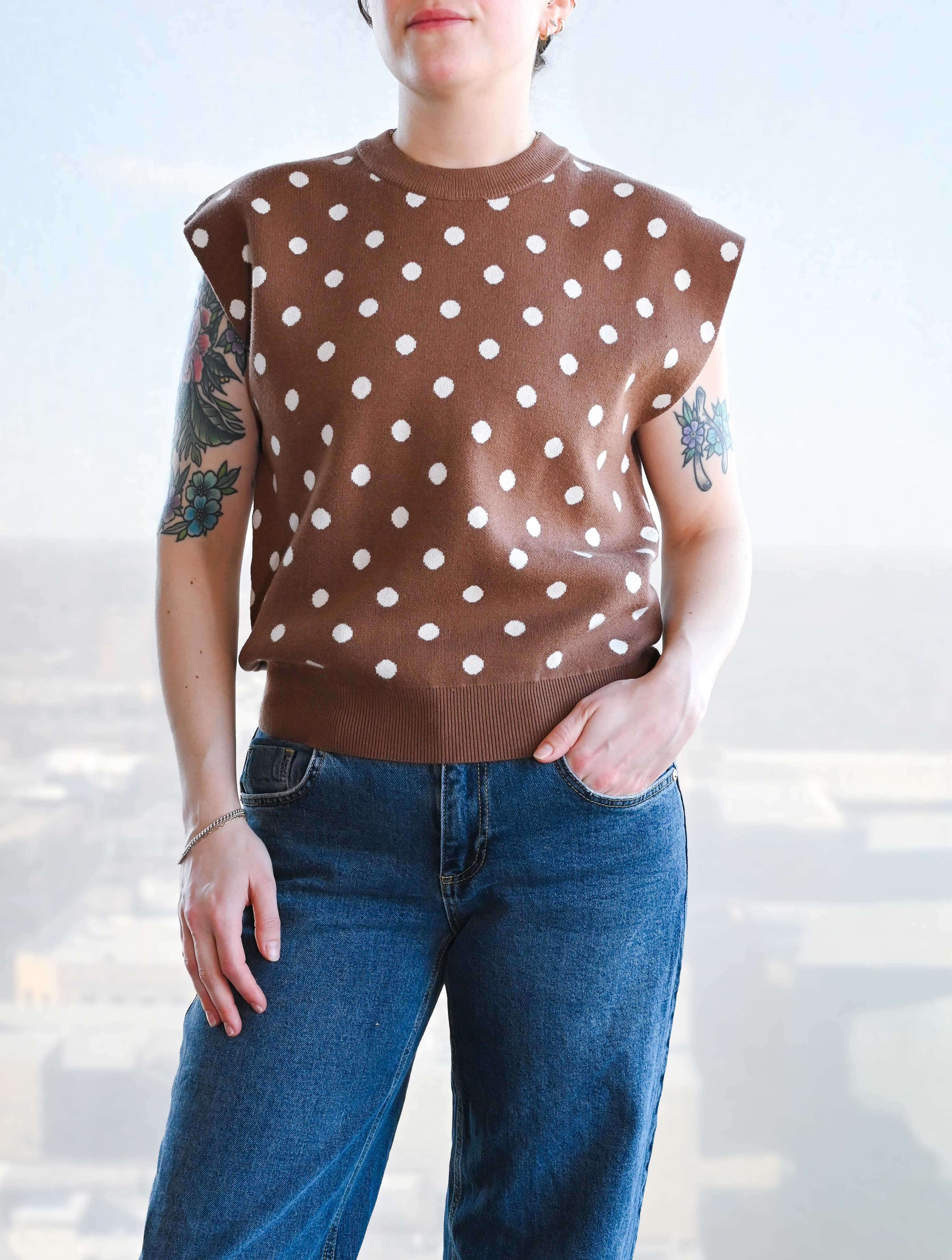 Sleeveless Polkadot Top