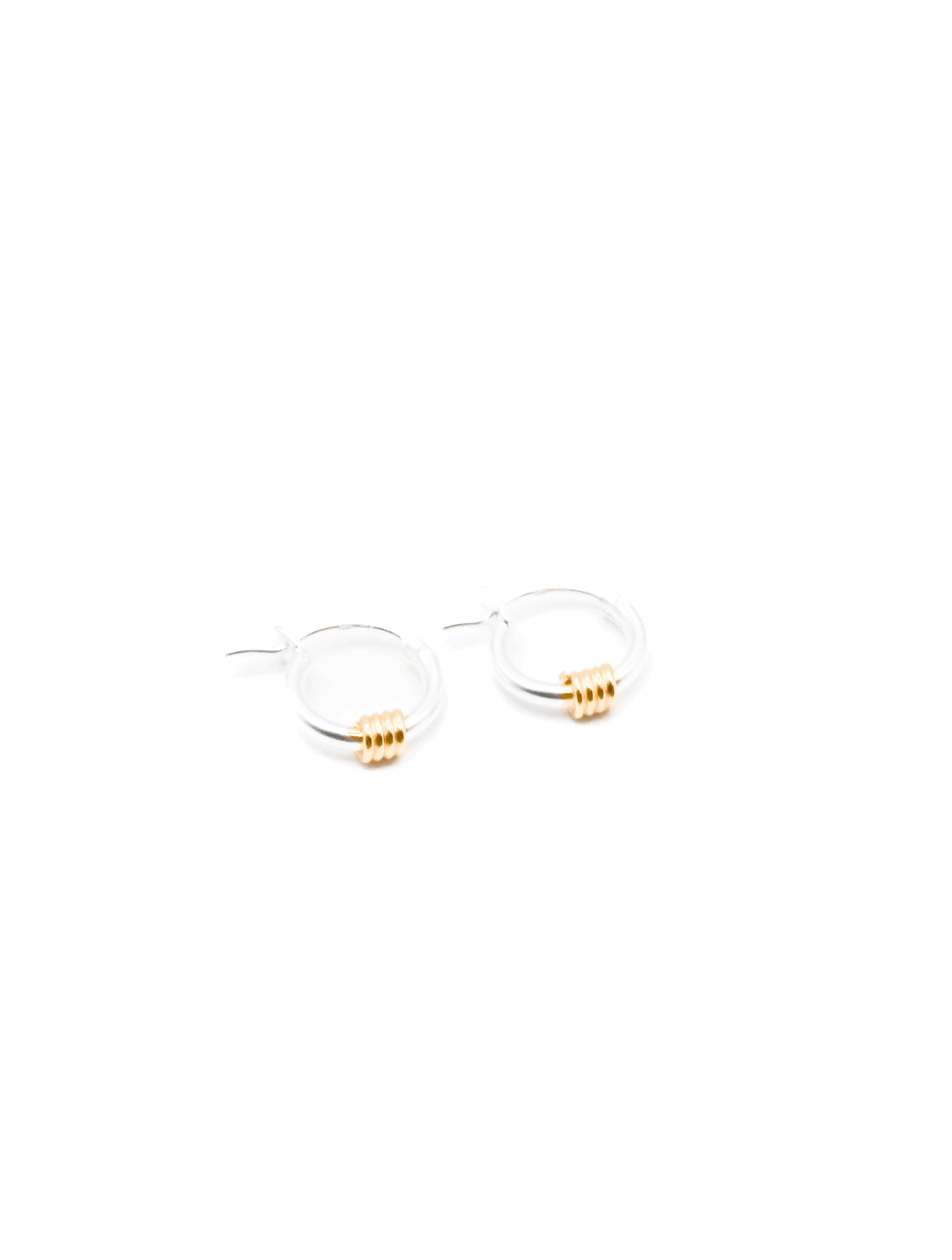 Two Toned Coil Hoop Earring