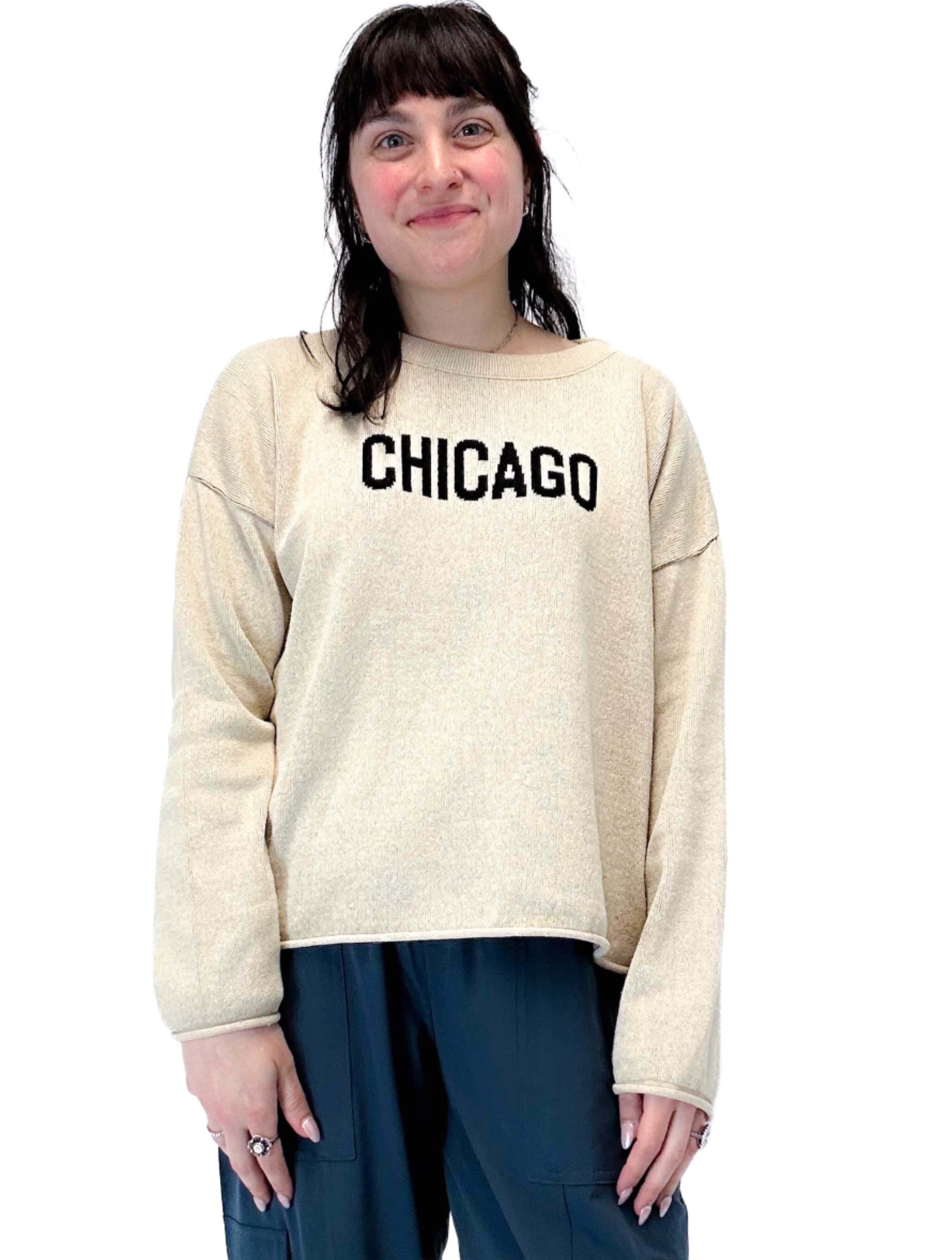 "Chicago" Boxy Sweater in Camel/Black