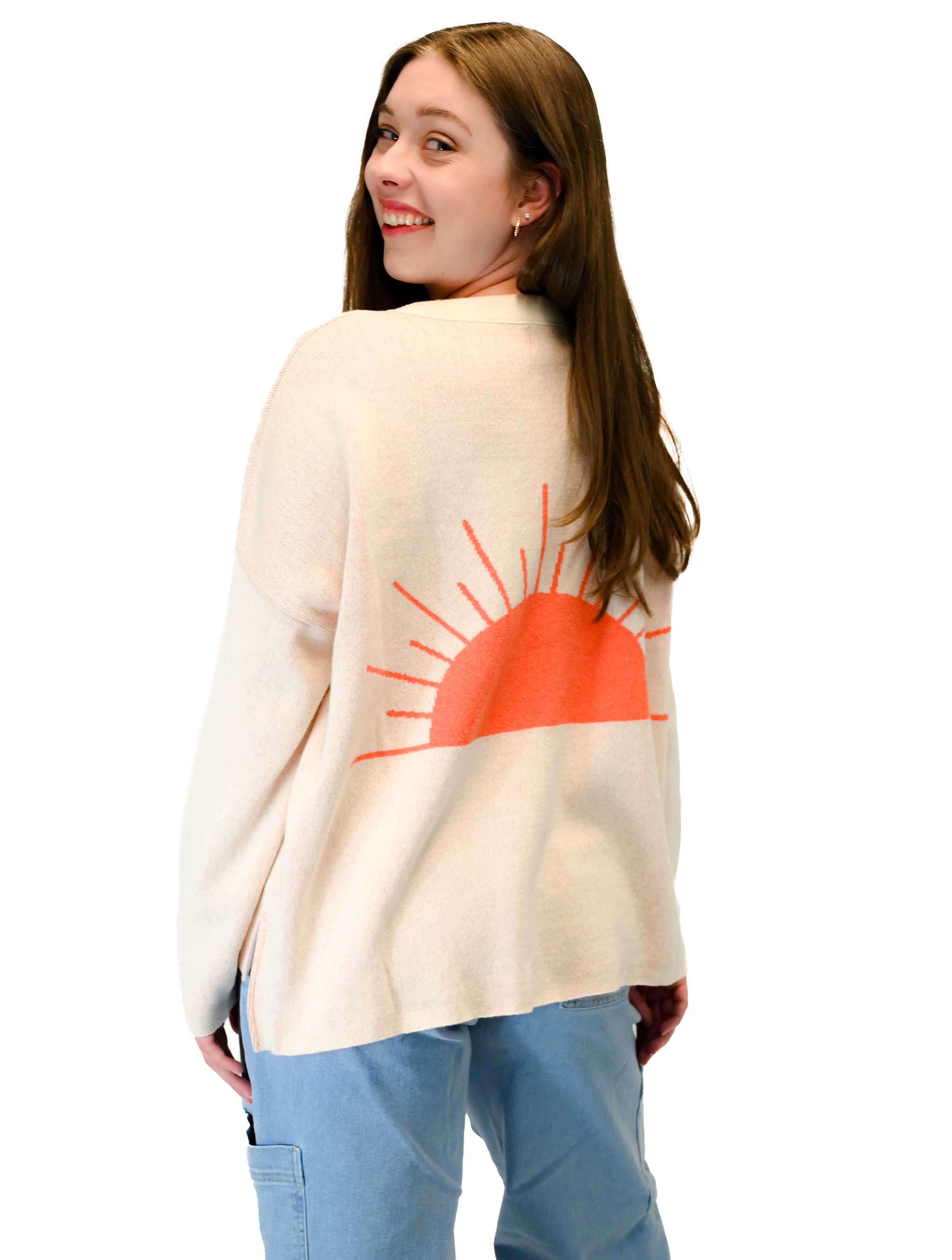 Soleil Sweater in Natural/Orange