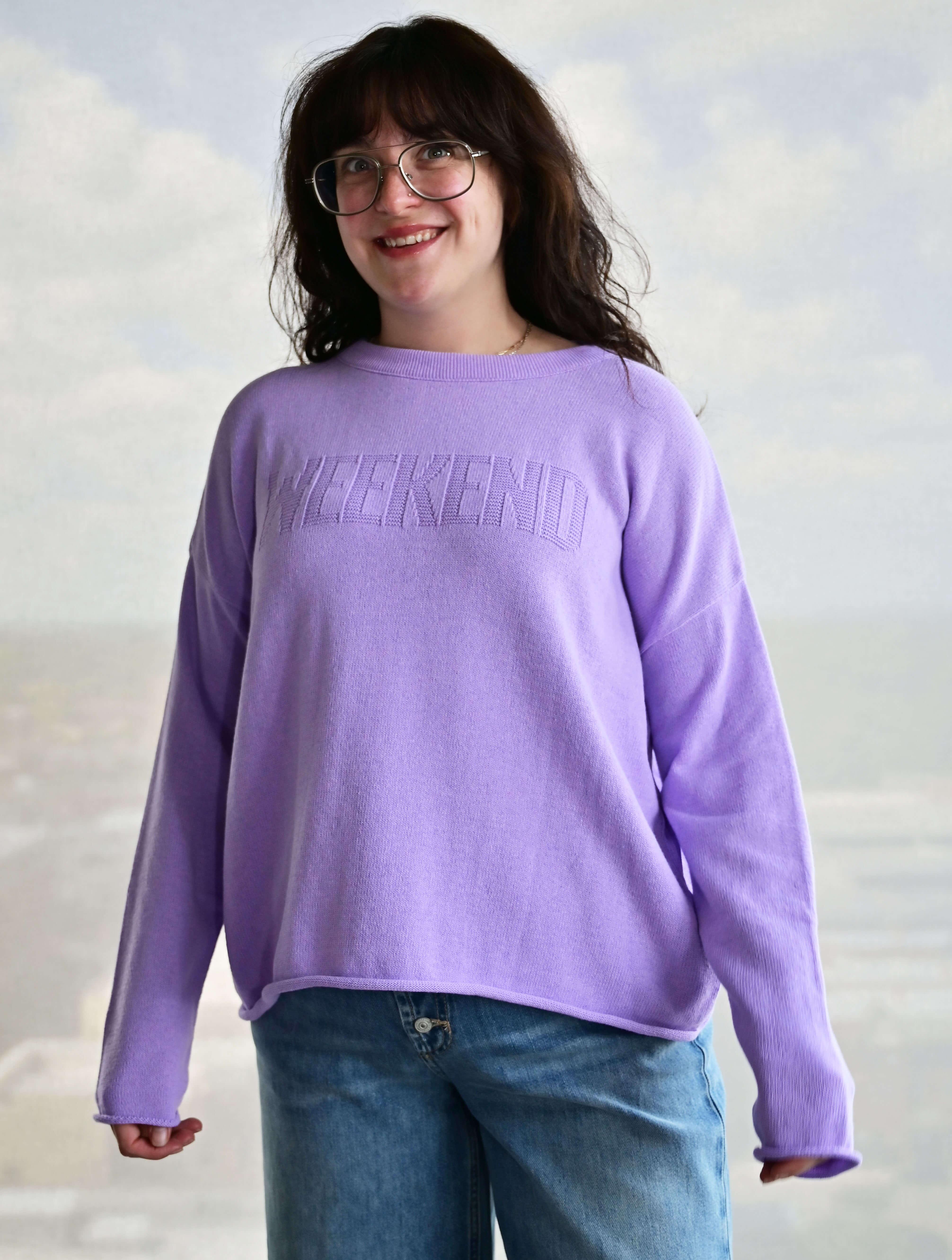 'Weekend' Crewneck Sweater