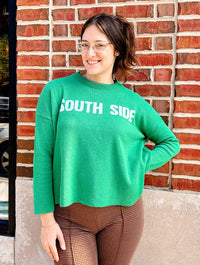 “Southside” Sweater in Green/White