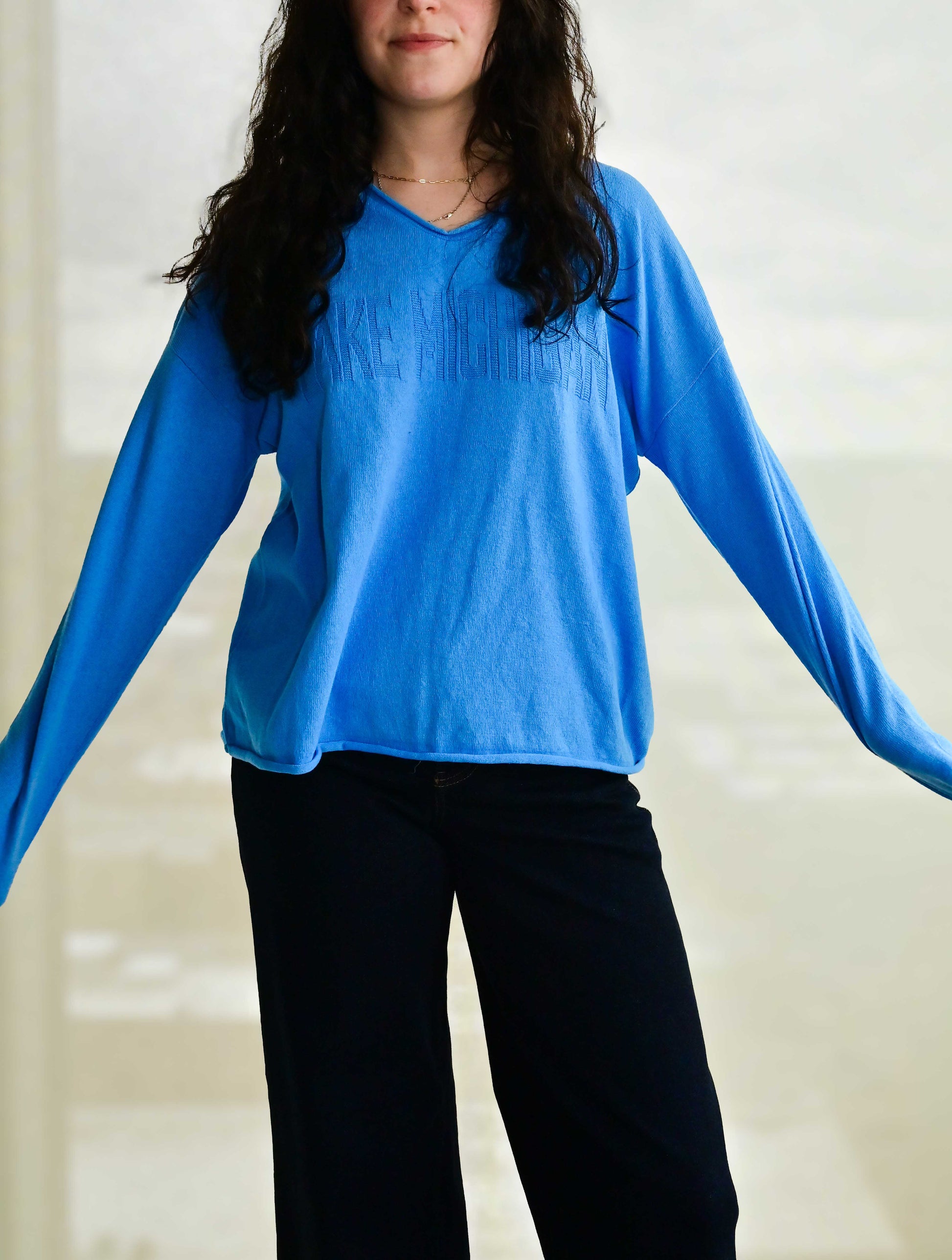 "Lake Michigan" V-Neck Sweater