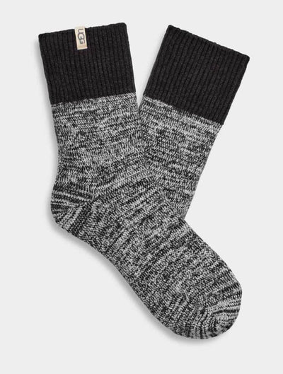 UGG Rib Knit Slouchy Quarter Sock in Black
