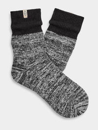 UGG Rib Knit Slouchy Quarter Sock in Black