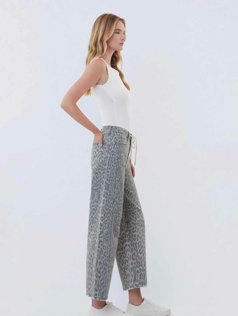 Vervet Kate High Rise Drawstring Barrel Jeans