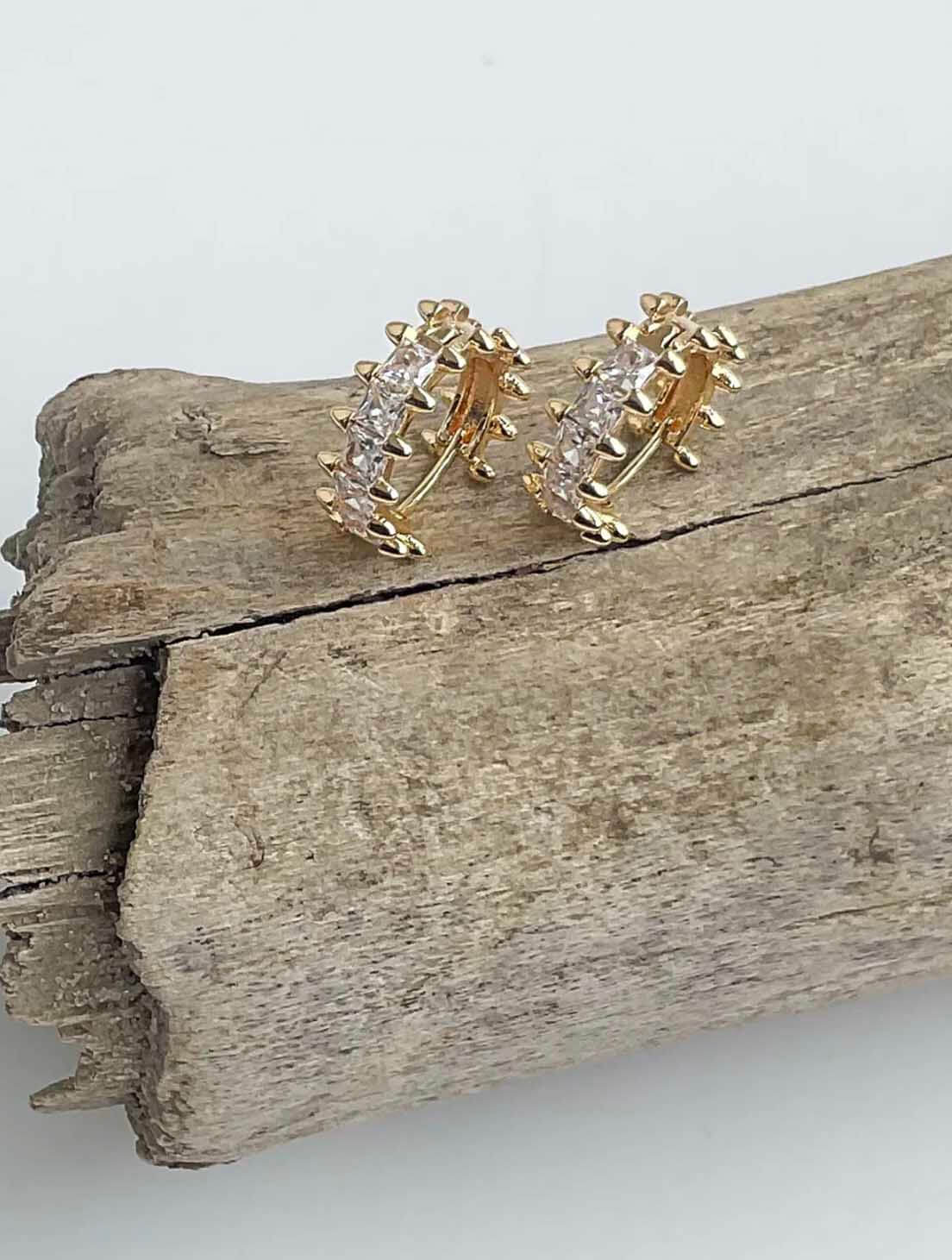 CZ Spike Hinge Earrings