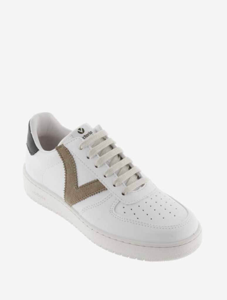 Victoria Madrid Contrast Faux Leather Sneaker in Stone