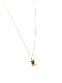 Victoria J Emerald Pendant Necklace in Gold