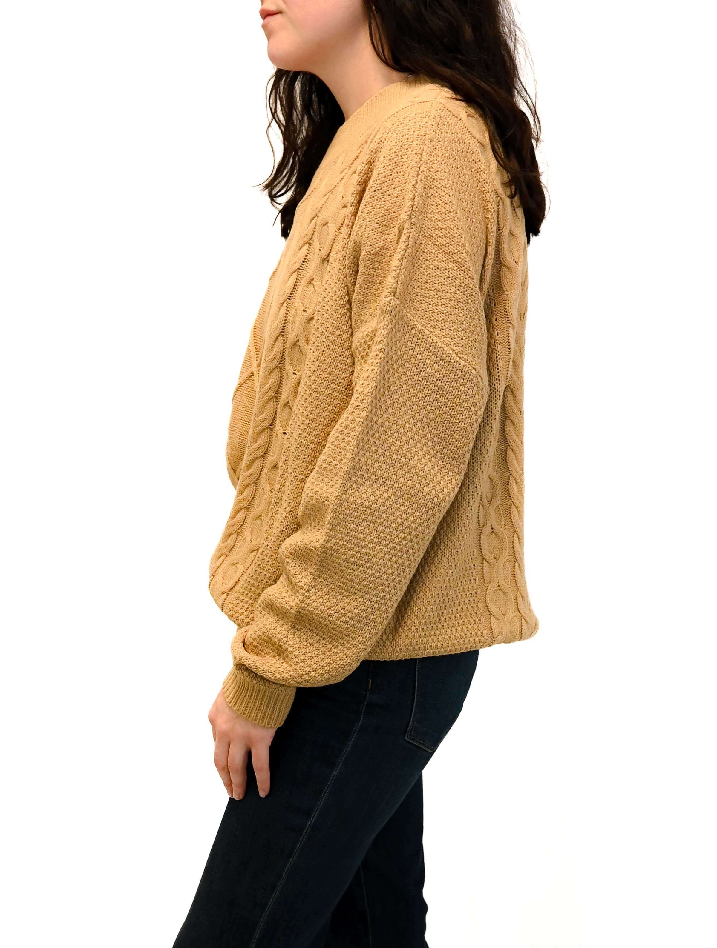 Cable Knit Crew Neck Sweater