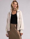 Dylan Collared Jacket with Zipper in Vaporous Grey