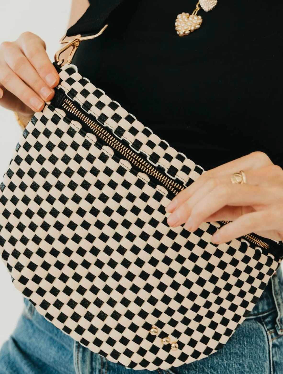Westlyn Woven Bum Bag with Studded Detail