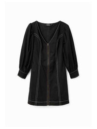 Desigual Short Slim Zip Dress in Black (Final Sale)