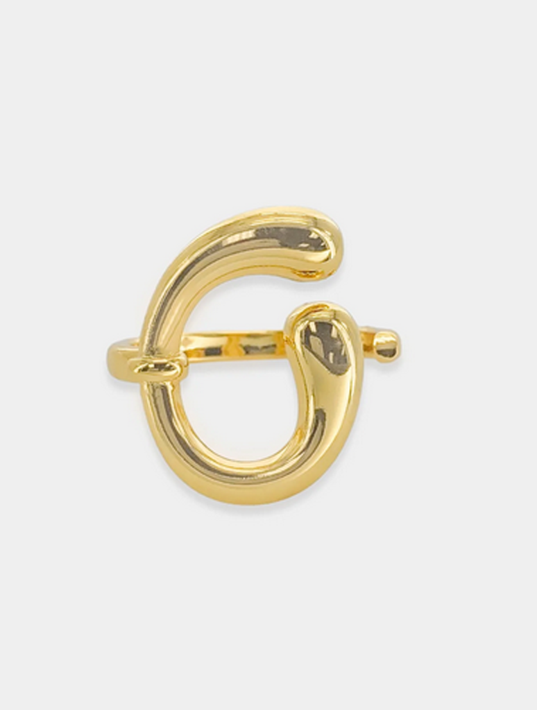 Abstract Shape Ring in Gold