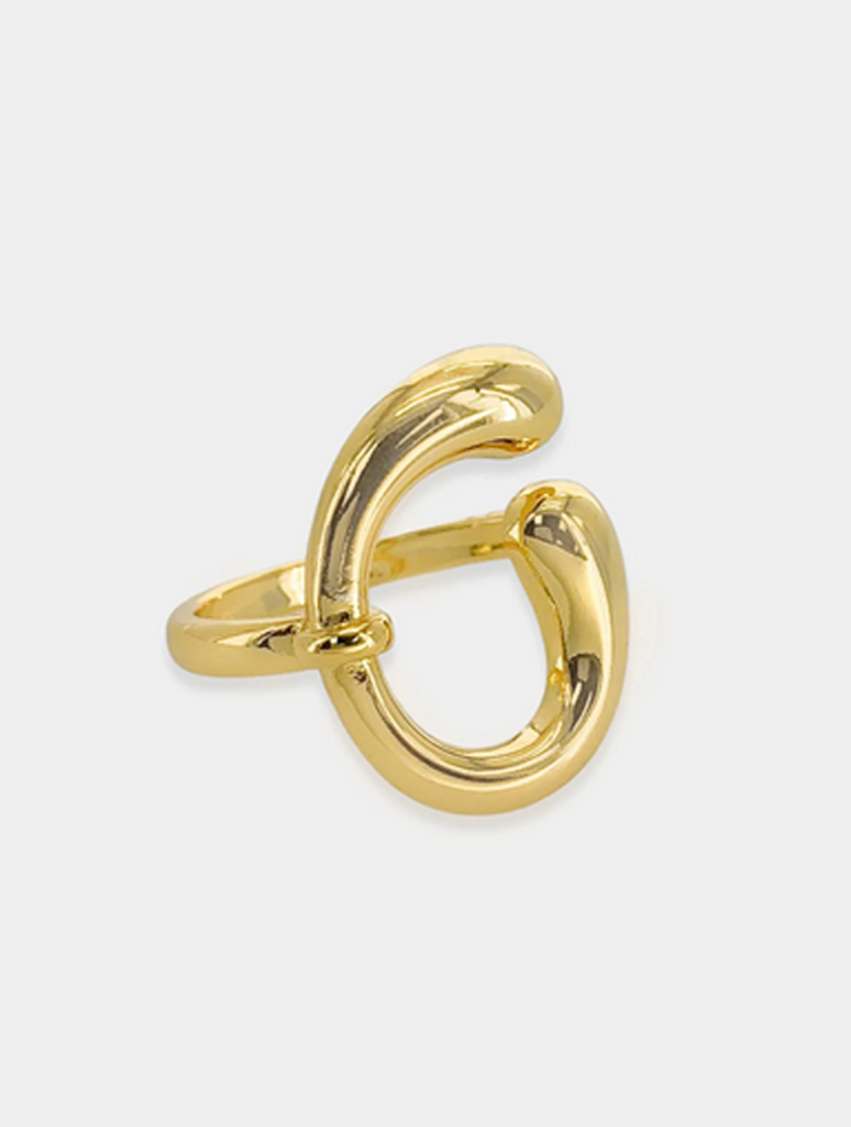 Abstract Shape Ring in Gold