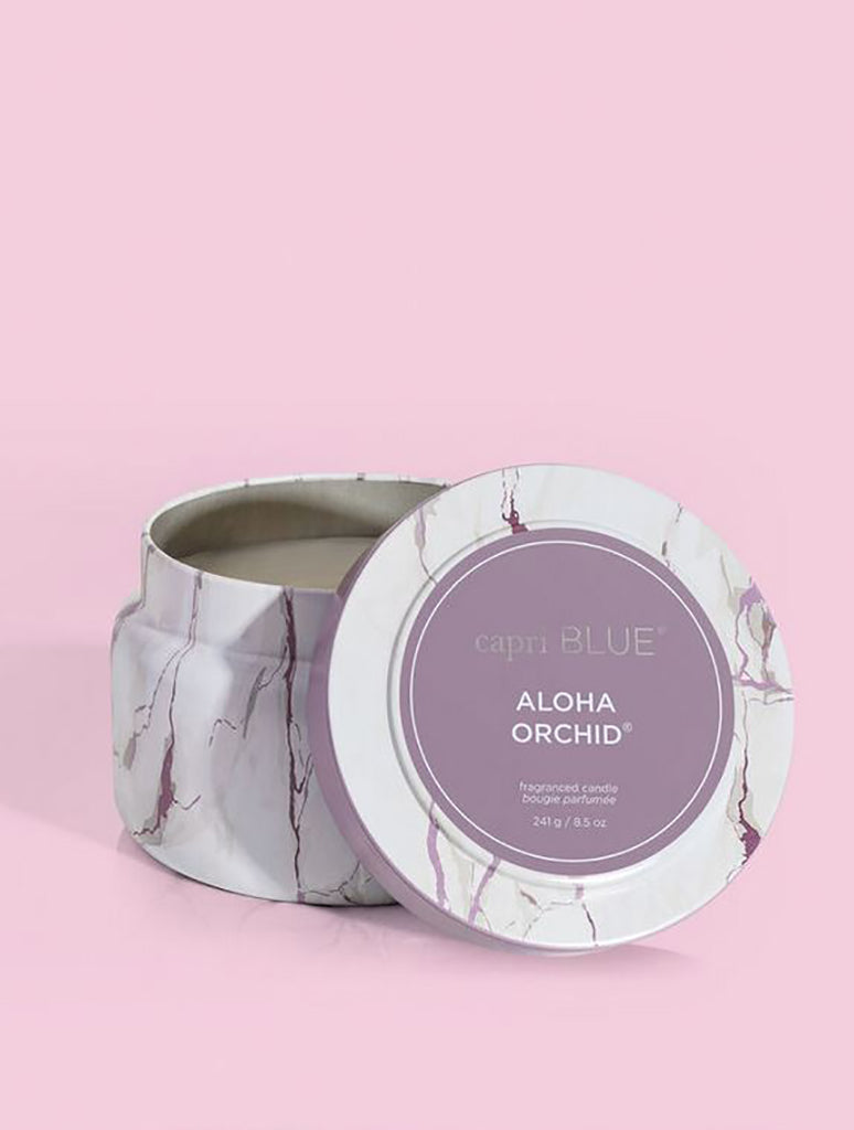 Capri Blue Modern Marble Printed Travel Tin in Aloha Orchid