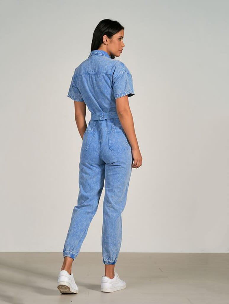 Utility Jumpsuit in Blue Wash
