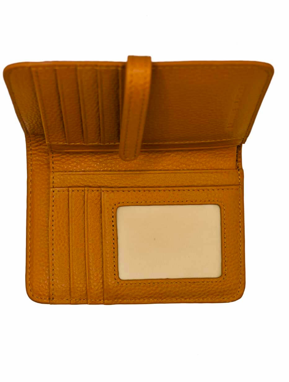 Small Leather Latch Wallet in Brown